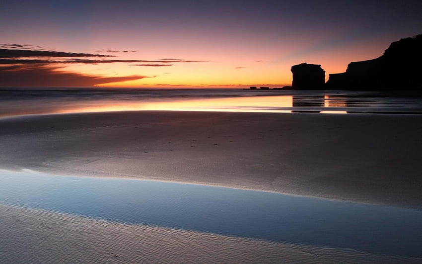 Sunset of Dry Sea, sea, coastline, coast, sky, water, sunset, ocean HD wallpaper