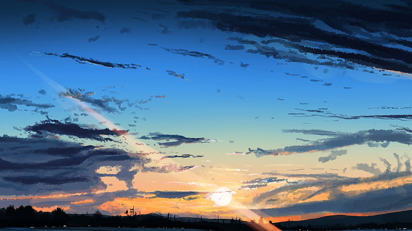 Sunset, sky anime, clouds, original HD wallpaper | Pxfuel