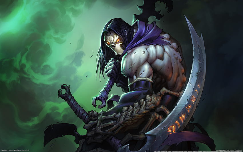Darksiders II Undead Warriors Scythe Games malaikat maut senjata fantasi gelap dan latar belakang Wallpaper HD