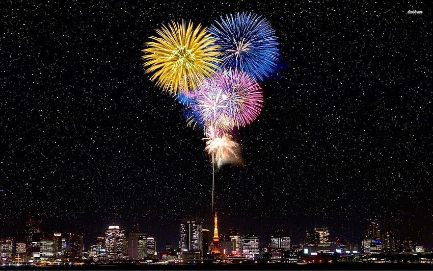 Fuochi d'artificio su Tokyo - Mondo, Fuochi d'artificio giapponesi Sfondo HD