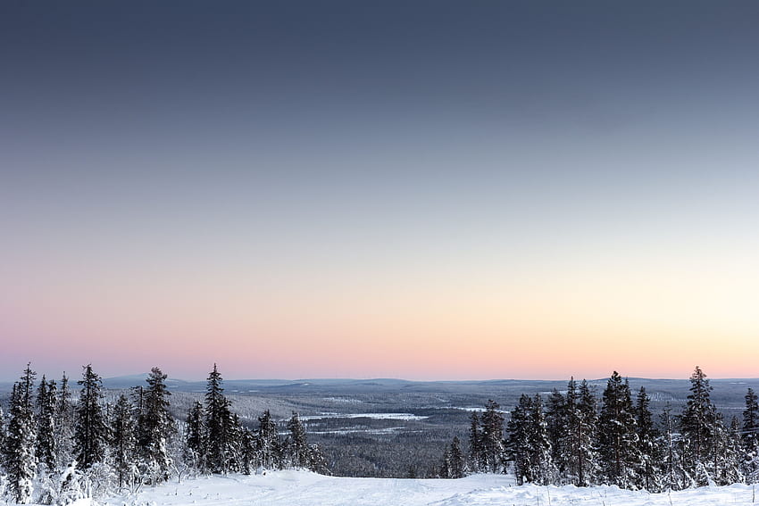 Winter, Nature, Sky, Snow, Horizon, Finland, Levy, Levi HD wallpaper