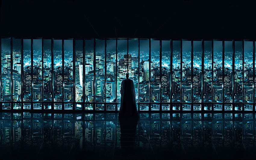 Von Batman mit Blick auf Gotham. X Post R: Batman, Gotham Bruce Wayne HD-Hintergrundbild
