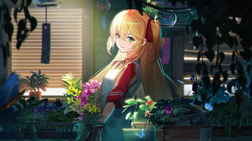 Gardening, Admiral Hipper, Azur Lane, cute anime girl HD wallpaper
