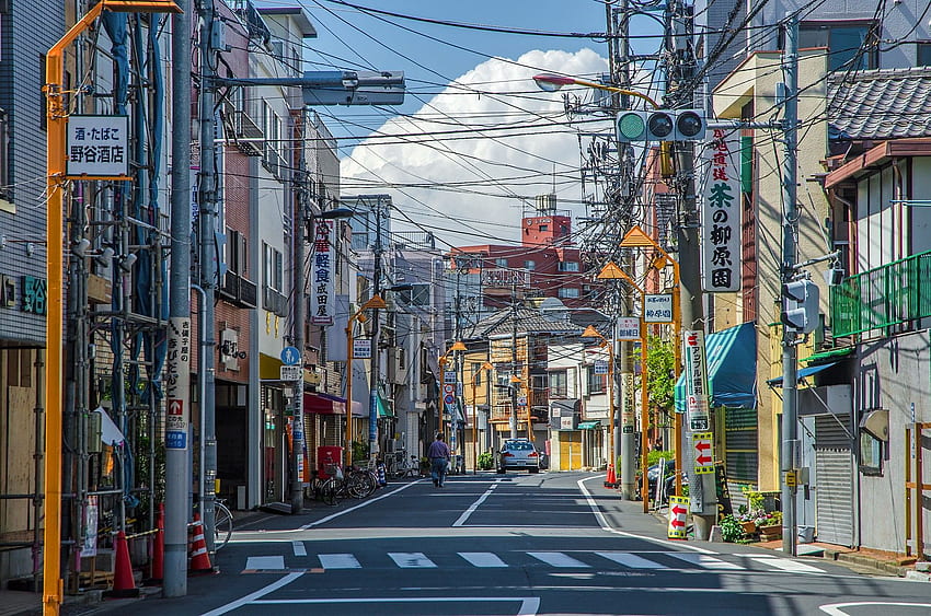 calle ciudad japón y , calle japonesa fondo de pantalla