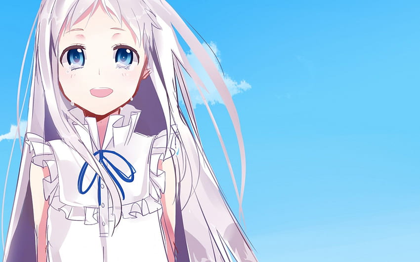 Ano Hi Mita Hana no Namae o Bokutachi wa Mada Shiranai, süß, silbernes Haar, Mädchen, Anime HD-Hintergrundbild