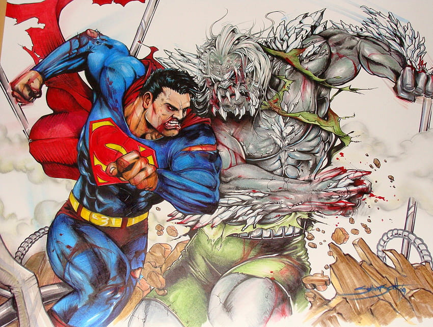 スーパーマン vs ドゥームズデイ, スーパーマン, ドゥームズデイ, スーパーマンの死 高画質の壁紙