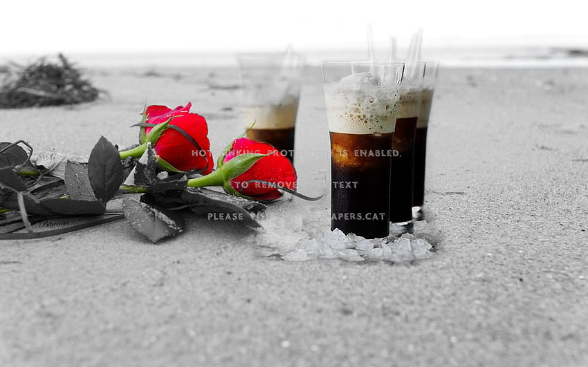 kawa na plaży* dzień dobry kawiarnia czerwona Tapeta HD