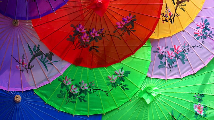 Japanese umbrellas and HD wallpaper