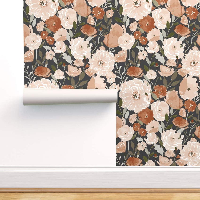 Buy Removable 9ft X 2ft Peach Pink Poppy Flower Copper Garden Floral Summer Watercolor Custom Pre Pasted By Spoonflower Online In Indonesia. B085S7DFPX, Watercolor Floral Summer HD phone wallpaper