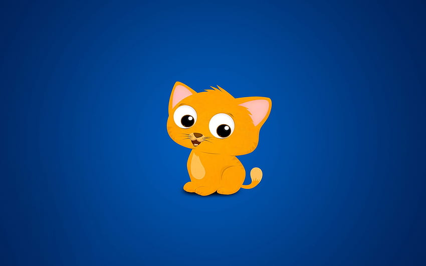 Vektor, Kucing, Kitty, Anak Kucing, Meng,, Berambut Merah Wallpaper HD