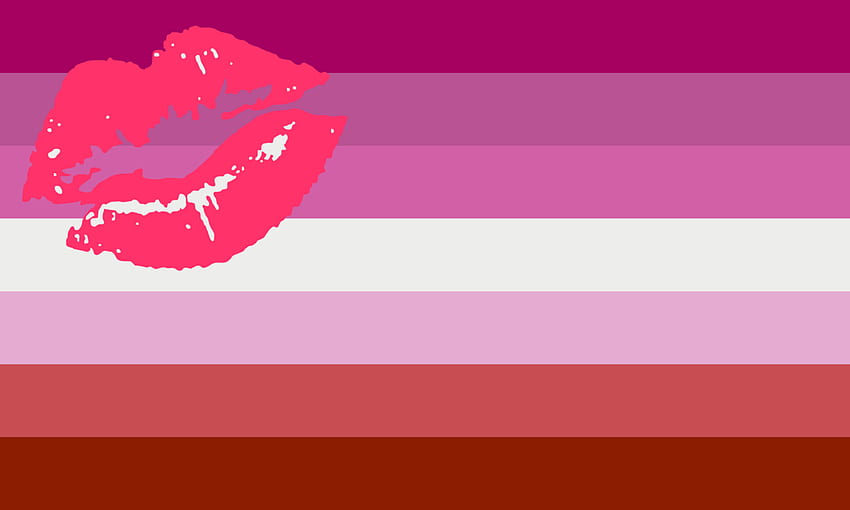 Rouge à lèvres lesbienne, drapeau lesbien Fond d'écran HD