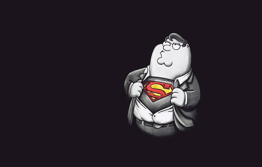 latar belakang gelap, superman, Pria keluarga, Peter Griffin Wallpaper HD