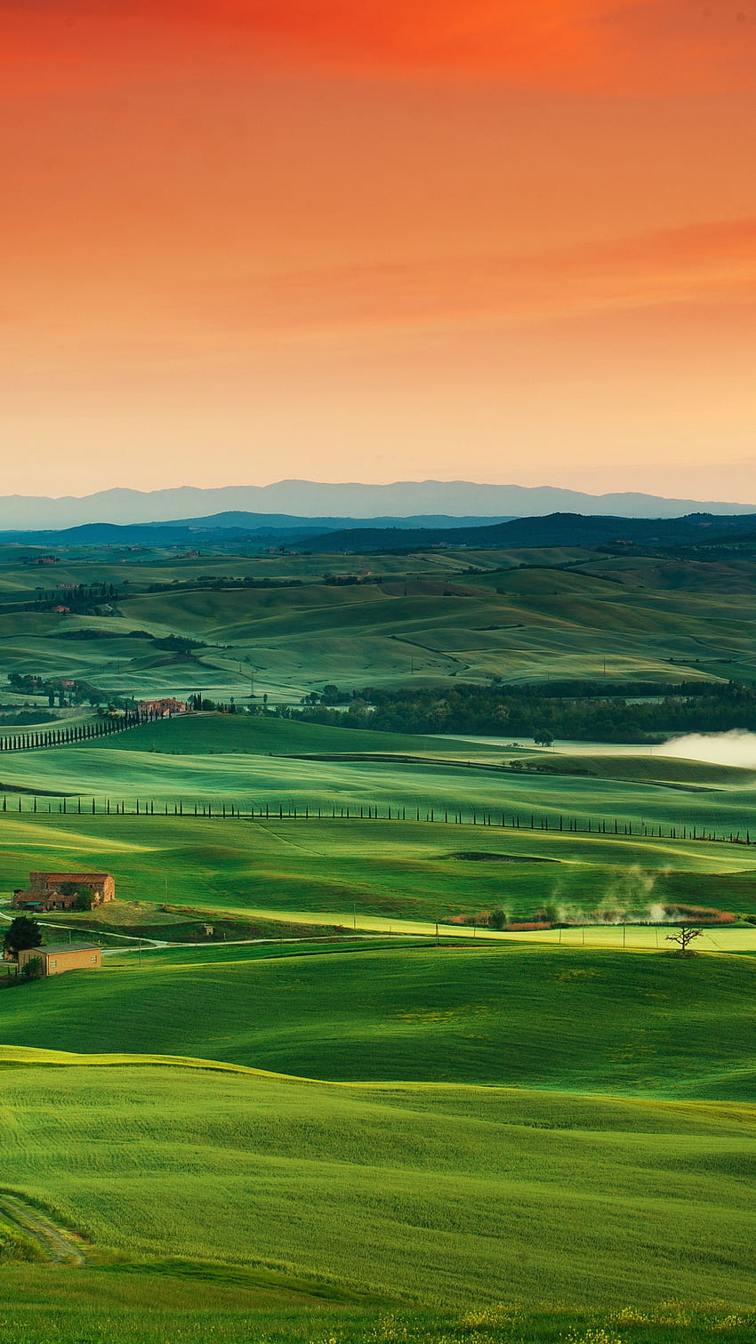 Tuscany, , , , Italy, landscape, village, Field HD phone wallpaper