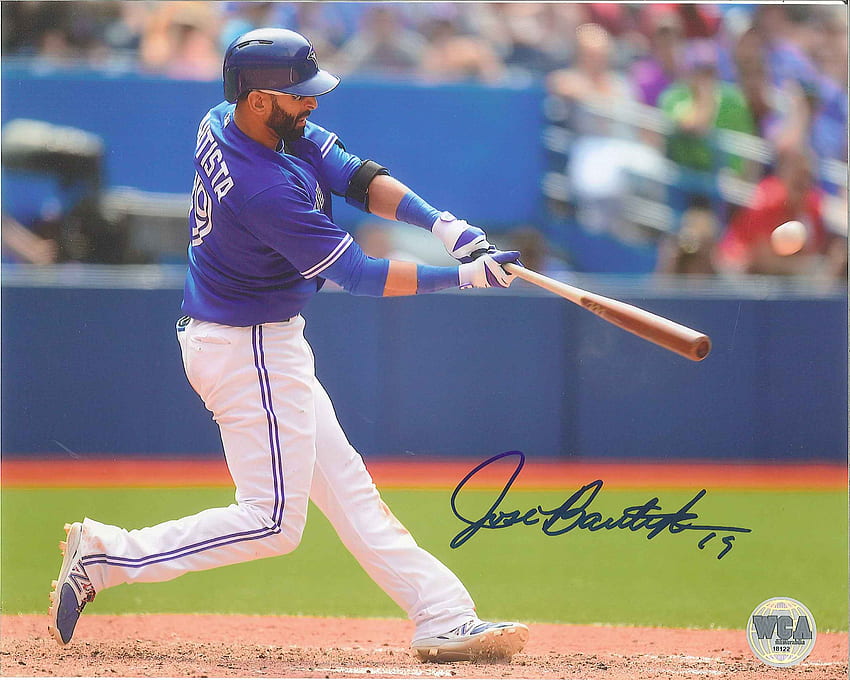 Jose Bautista Autographed Toronto Blue Jays 8 x 10 - Westcoast AuthenticWestcoast Authentic HD wallpaper