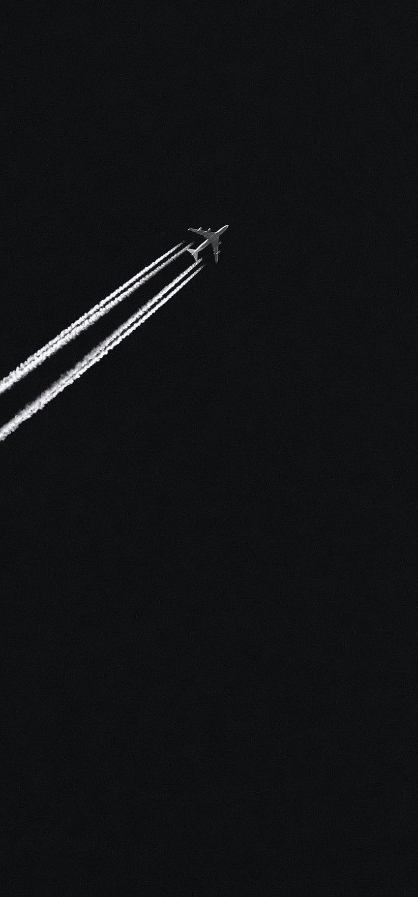 Flugzeugspur dunkler Himmel - [], weißes Flugzeug HD-Handy-Hintergrundbild