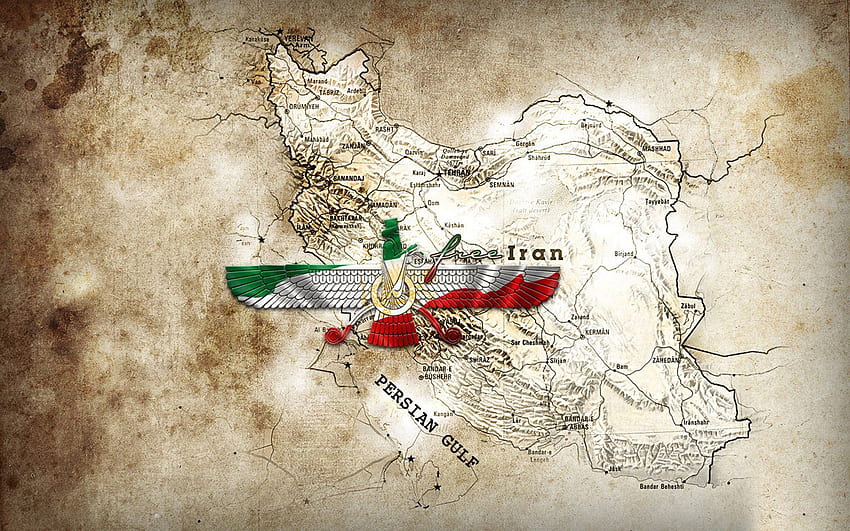 персийска карта iran farvahar, персийски воин HD тапет