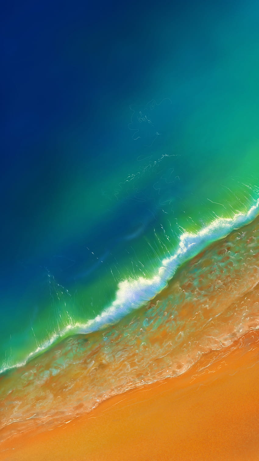 Zielony ocean, fale morskie, widok z lotu ptaka, plaża Tapeta na telefon HD