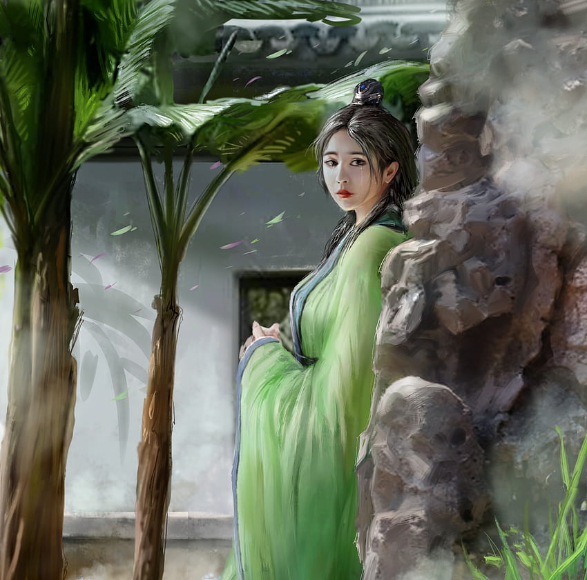 Fantasy Girl Green Jieyang Frumusete Asian Fantasy Art Girl Hd Wallpaper Pxfuel 1407