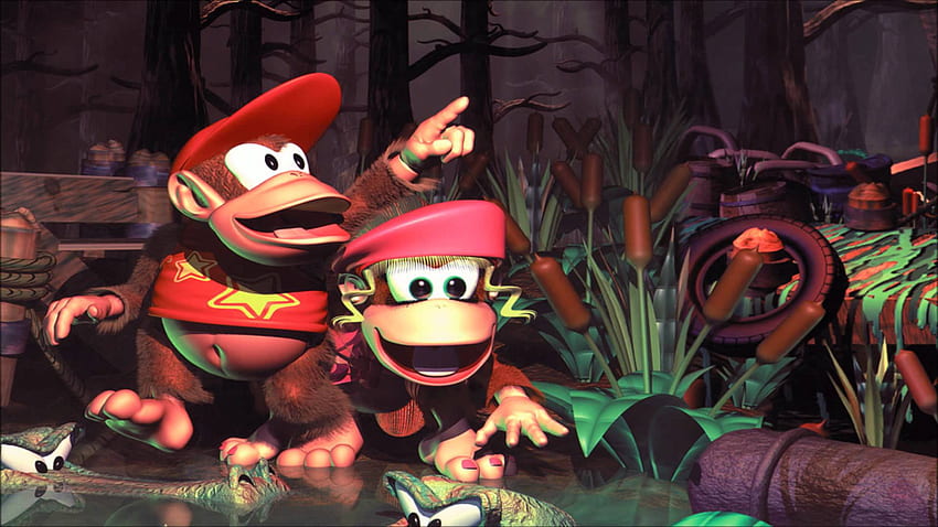 Donkey Kong Diddy and Dixie in the swamp, Donkey Kong 3D HD wallpaper