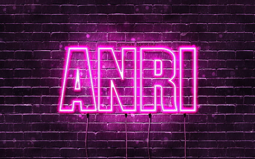 Happy Birtay Anri, , lampu neon merah muda, nama Anri, kreatif, Anri Happy Birtay, Anri Birtay, nama wanita jepang populer, dengan nama Anri, Anri Wallpaper HD