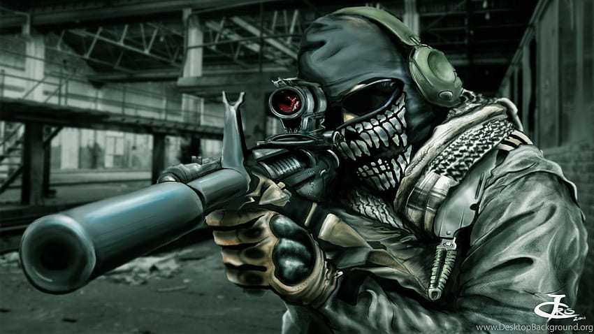COD-Geister – Call of Duty-Geist-Hintergrund HD-Hintergrundbild