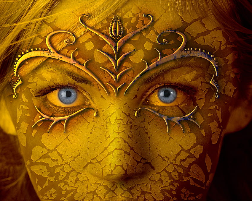 Mumia, oznaczenia, niebieskie oczy, twarz, kobieta, kobieta Tapeta HD