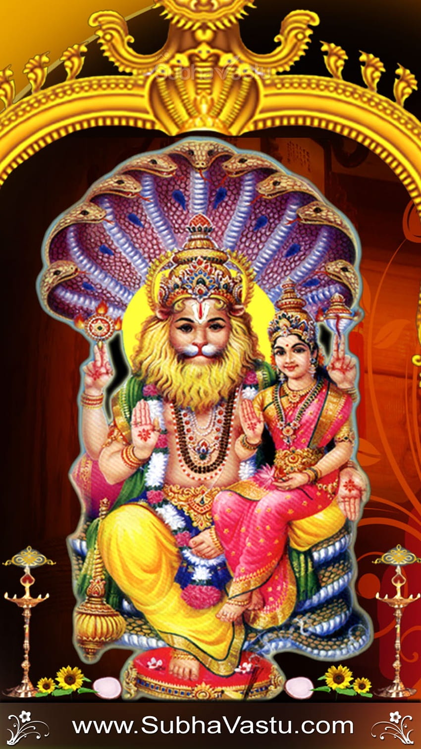 Subhavastu - Lakshmi - Kategorie: Narashimha - : Narasimha Swamy Mobile _309, Lord Lakshmi Narasimha HD-Handy-Hintergrundbild