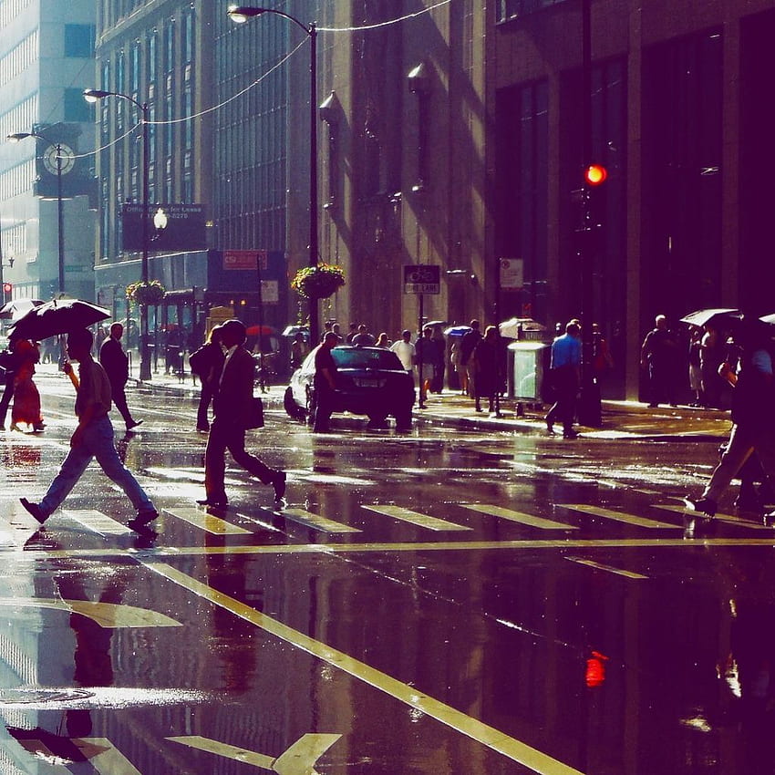雨のにぎやかな通り iPad Wp3603755 - City Life - -, Rainy City Street HD電話の壁紙