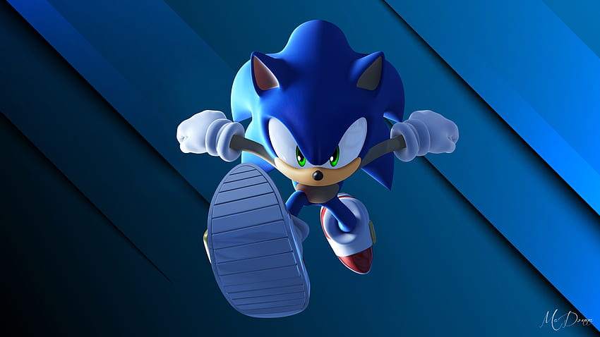 Angry Sonic, tema Firefox, biru, animasi, Sonic, film, landak, pemarah, gila Wallpaper HD