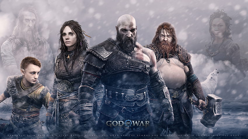 Atreus Freya Kratos Thor God of War Ragnarok HD wallpaper