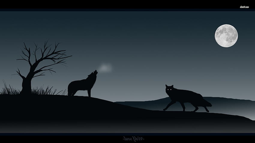 Wolf Silhouette 4K wallpaper  Wolf silhouette, Desktop wallpaper