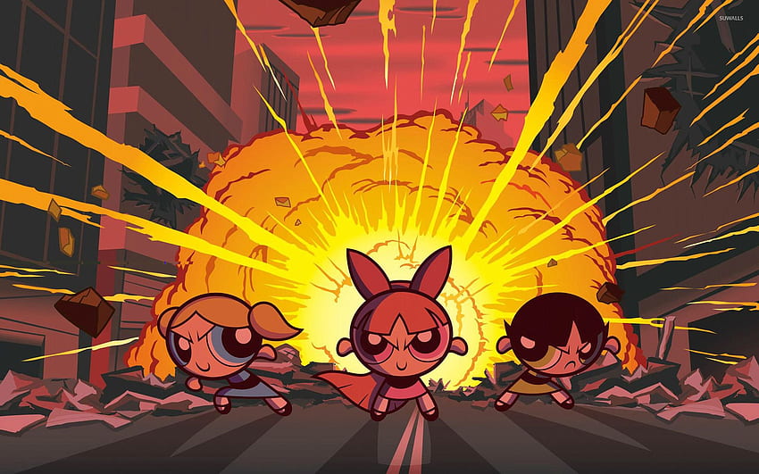 Blossom, Bubbles and Buttercup - Las Chicas Superpoderosas - Dibujos animados, Computadora de las Chicas Superpoderosas fondo de pantalla