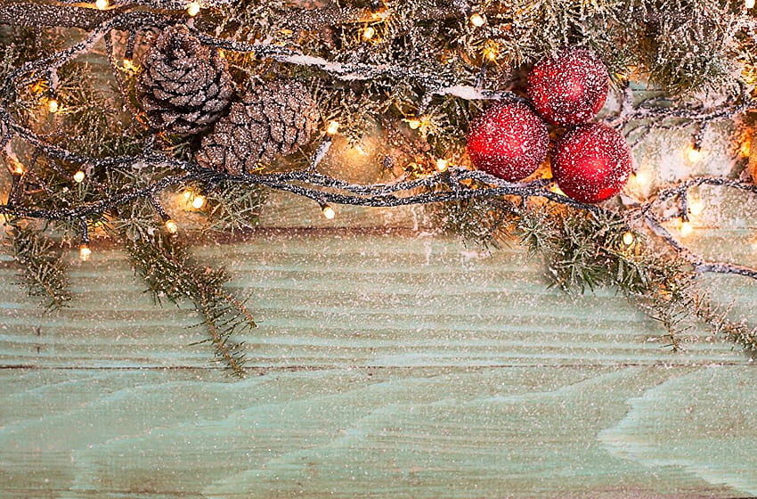 Christmas Balls Branches Pine cone Fairy lights, Christmas graphy HD wallpaper