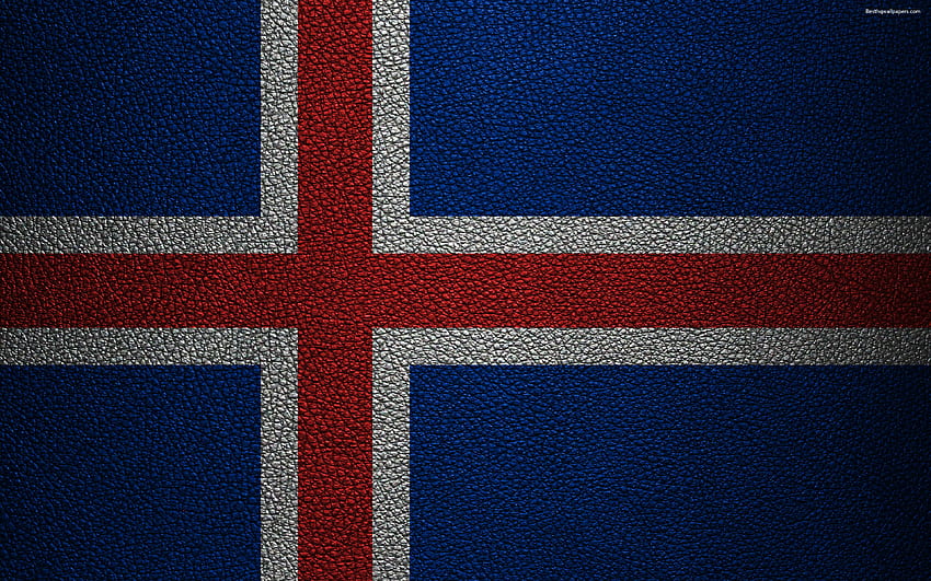 Flag of Iceland, , leather texture HD wallpaper