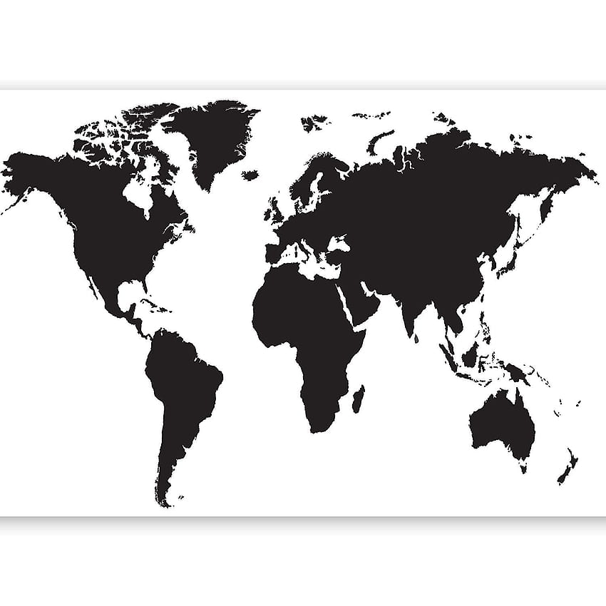 Czarny atlas .dog, czarno-biała mapa świata Tapeta na telefon HD