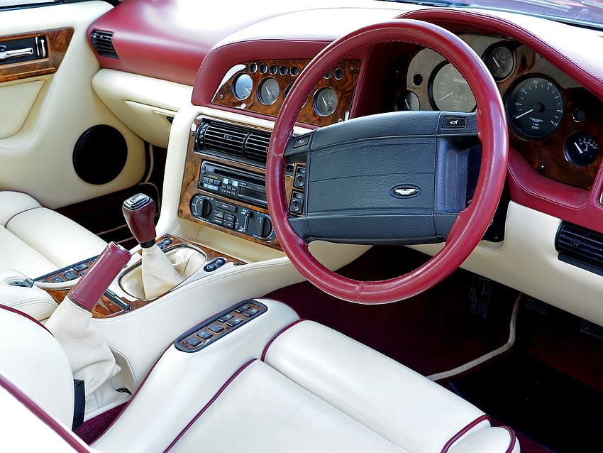 Wnętrze, Aston Martin, Samochody, Kierownica, Ster, Salon, Prędkościomierz, V8, Vantage, 1993 Tapeta HD