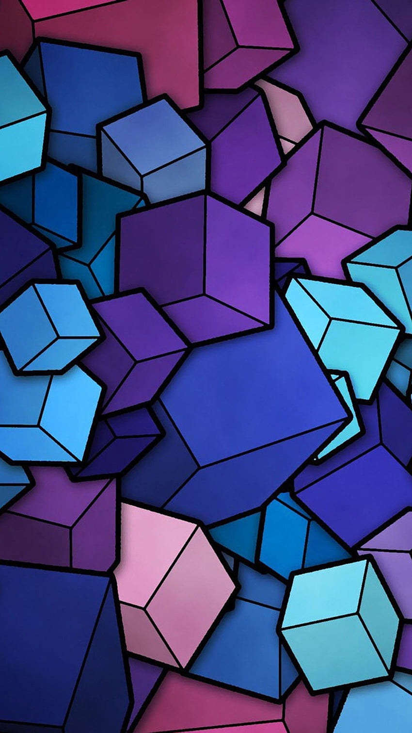 Abstract Cubes Blue Purple Galaxy S6, LG G4, HTC One M9. Cool for ...