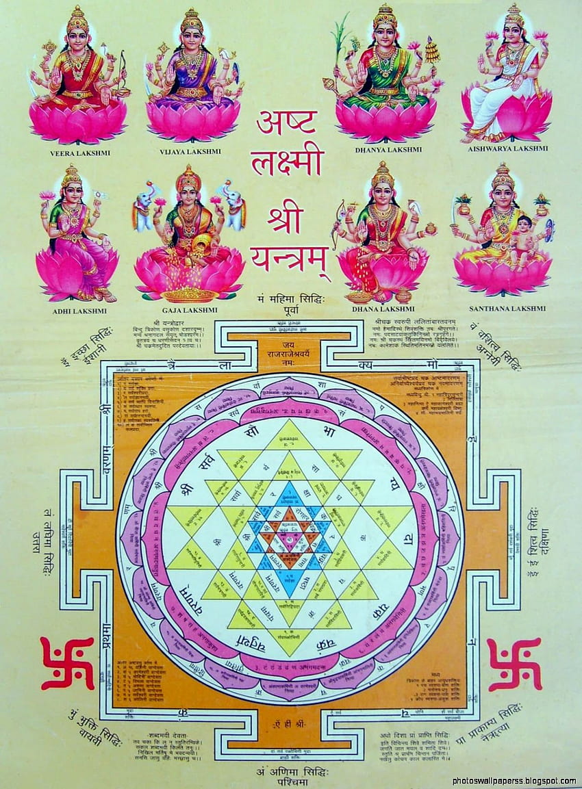 Shri Ashta Lakshmi Yantra 종교 - Mata Laxmi Shree Yantra HD 전화 배경 화면