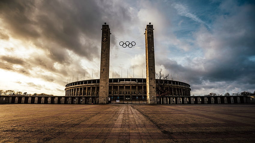 Olympiastadion Berlin, Berlin Winter HD wallpaper