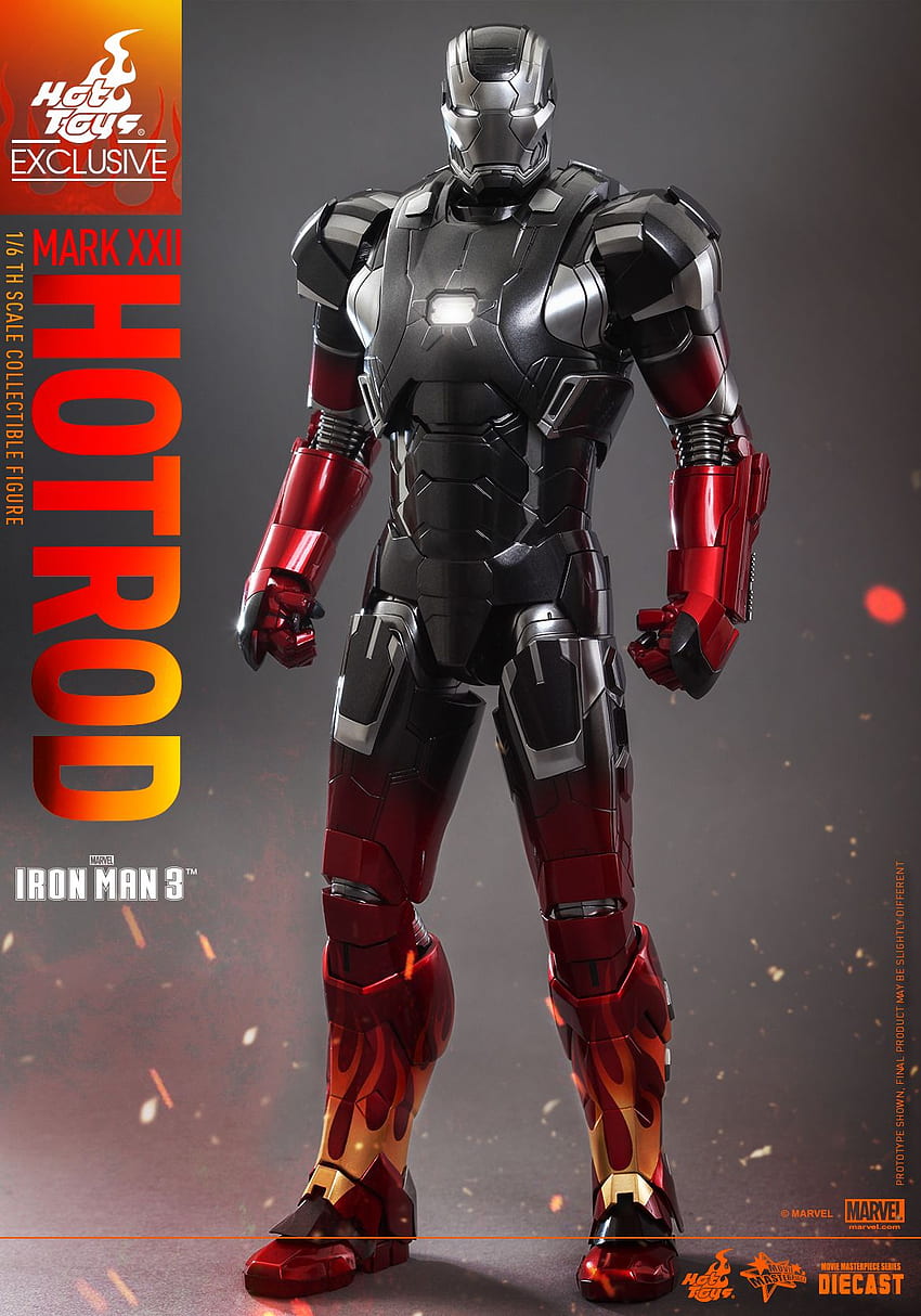 Hot Toys' 1 6th Scale Hot Rod (Mark XXII) Figure. Plastic And Plush, Tony Stark Hot Rod HD phone wallpaper
