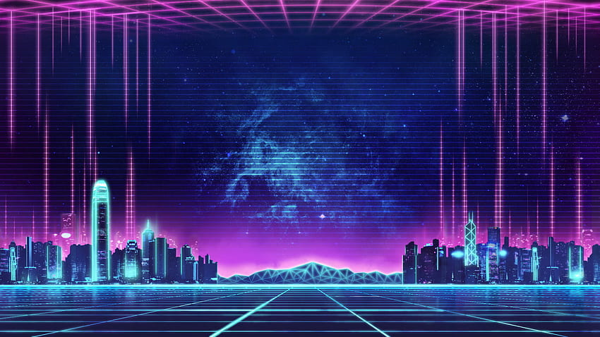 synthwave, музика, ретро, ​​неонов град, други, архитектура, изградена структура • For You For & Mobile, Retro Tokyo HD тапет