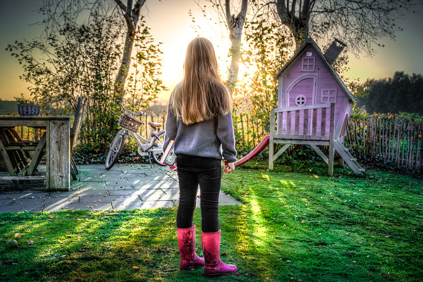 Little girl, childhood, blonde, fair, nice, adorable, bonny, sunset, sweet, Belle, white, Hair, house, girl, grass, tree, Standing, comely, sightly, pretty, green, face, nature, lovely, pure, child, graphy, cute, baby, , Nexus, beauty, kid, garden, beautiful, people, little, pink, sky, princess, dainty HD wallpaper
