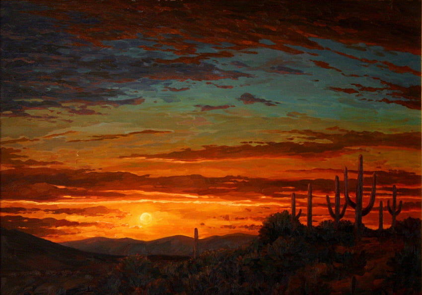 Western Sunset HD wallpaper