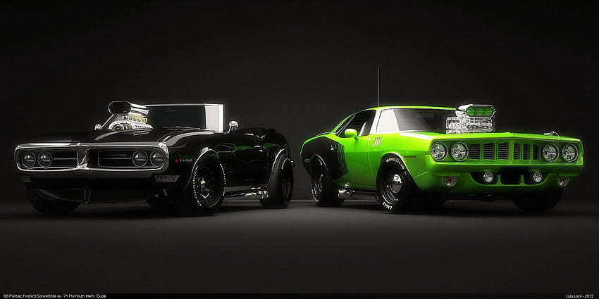 Green And Black Fantastics Interesting Shinings Mirror Clean Muscle, Hot Rod Muscle Car HD wallpaper