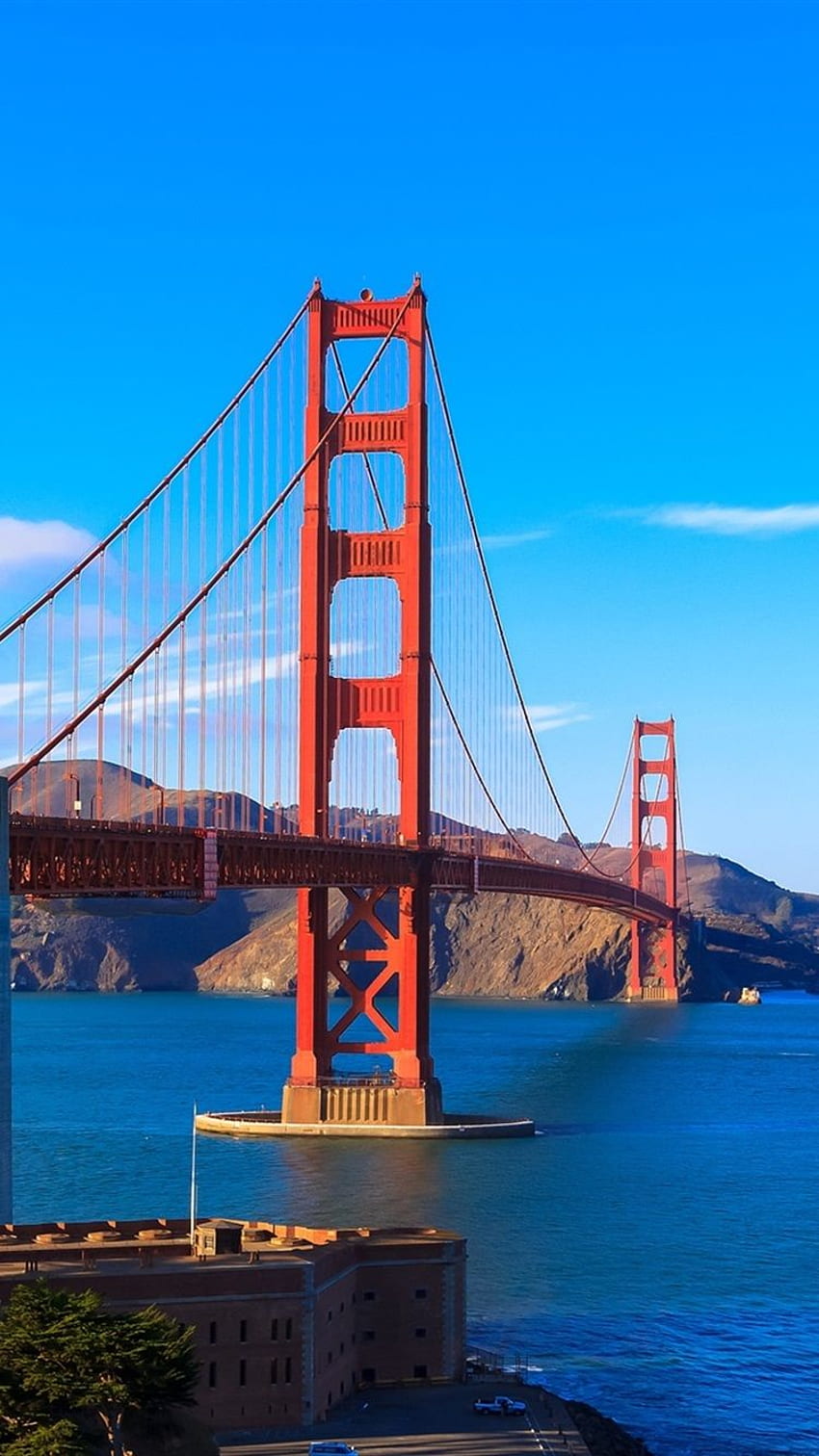 San Francisco, Golden Gate Bridge, baie, nuages, États-Unis Fond d'écran de téléphone HD