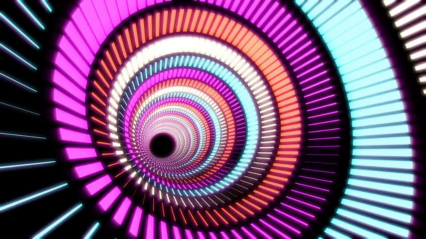 Bunte Kreise des abstrakten Hintergrundes, die sich ständig bewegen, Hypnose, Halluzination Motion Background - VideoBlocks HD-Hintergrundbild