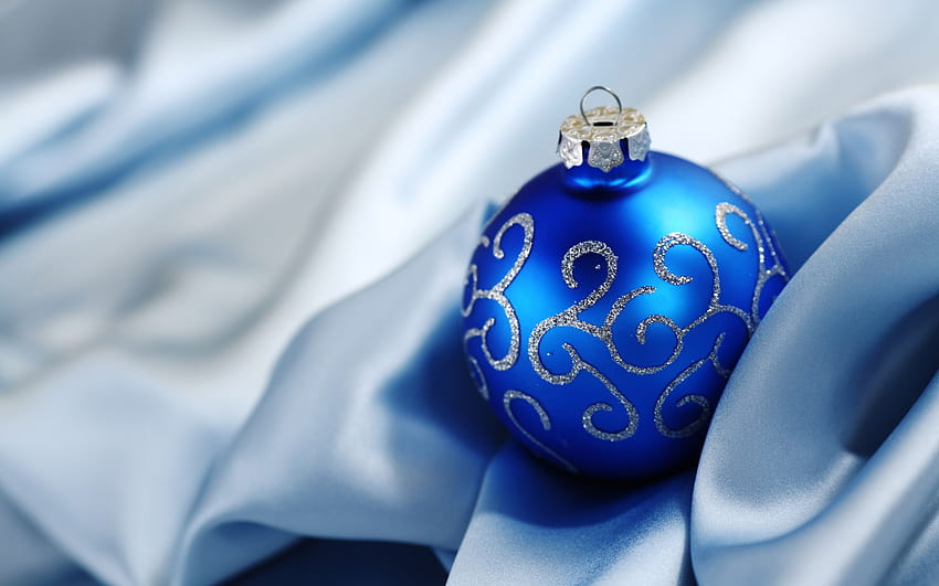 blue ball, blue, shiney, holiday, pretty, christmas, sparkly, decorations, balls HD wallpaper