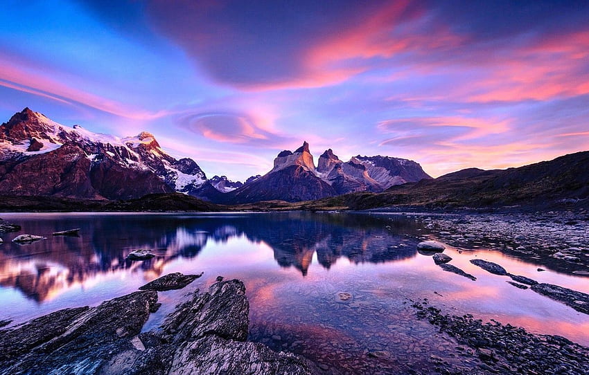 The Sky, Clouds, Mountains, Chile - Torres Del Paine National Park ...