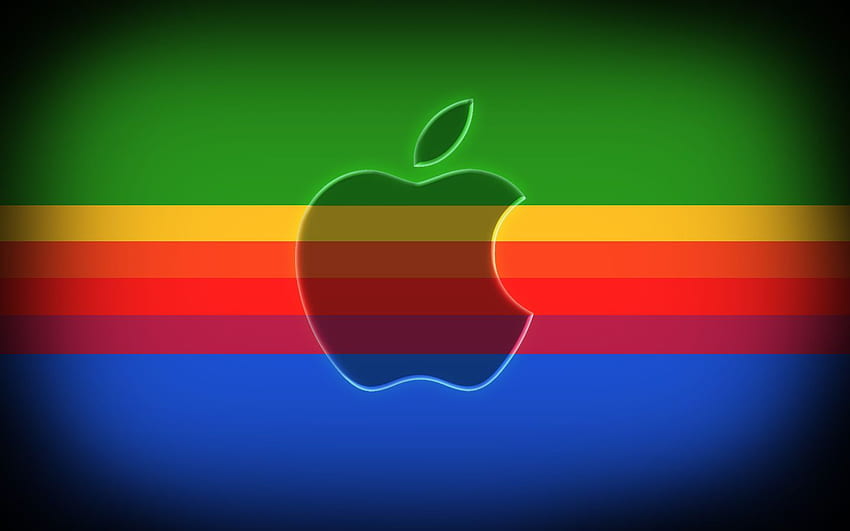 Tęczowe logo Apple Mac — logo Mac Apple dla Tapeta HD