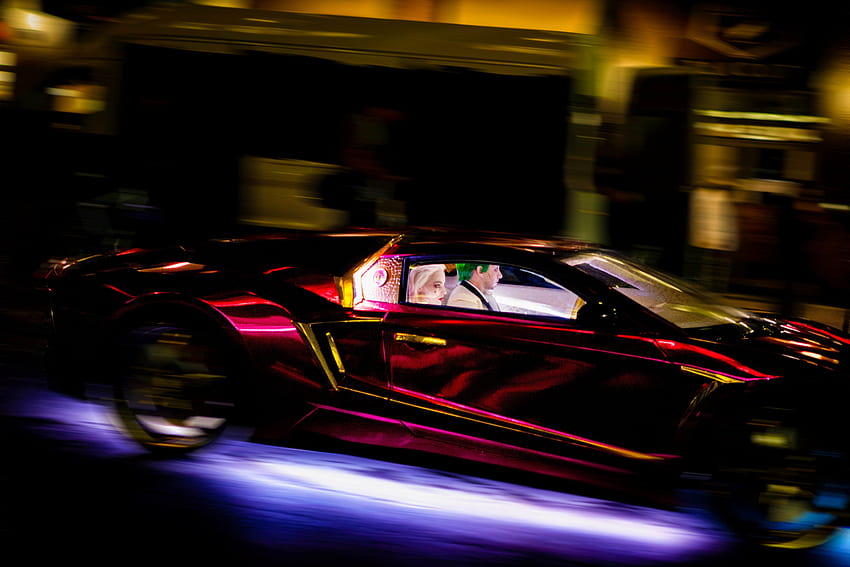 Suicide Squad Purple Lamborghini, Joker Car HD wallpaper
